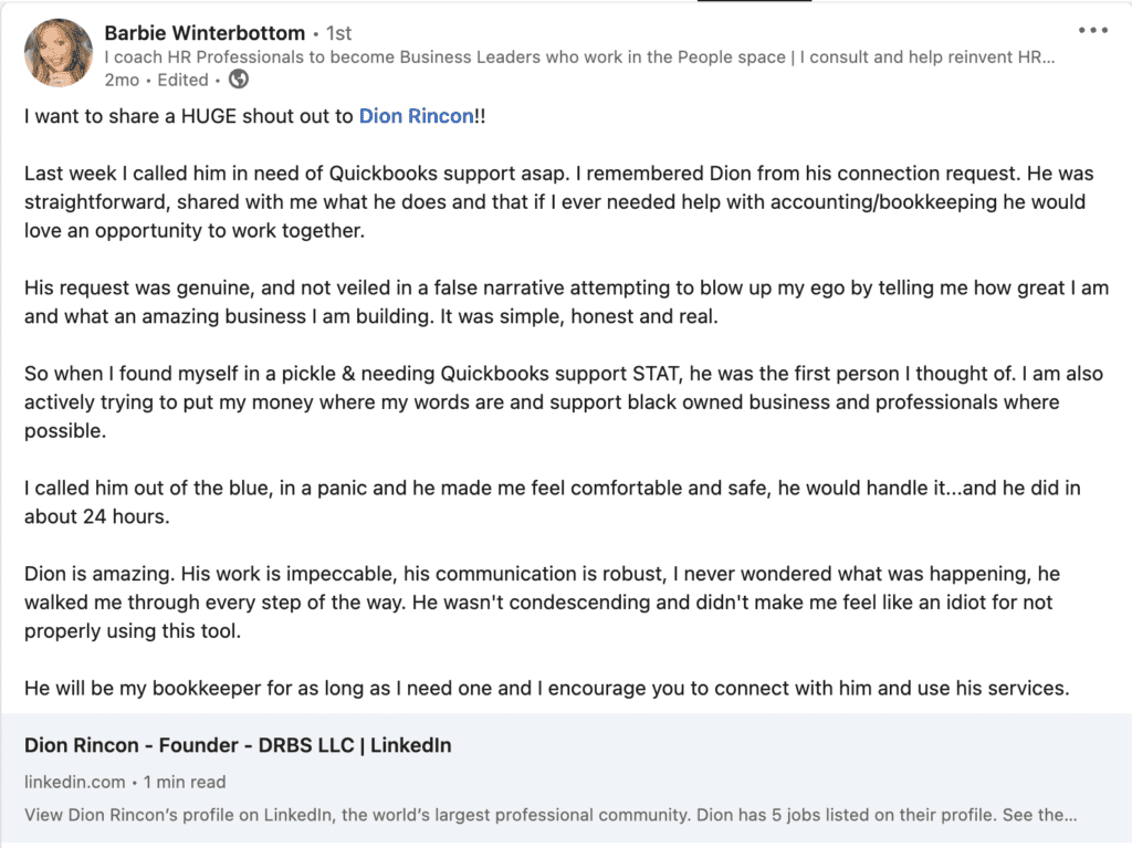 DRBS Testimonial
